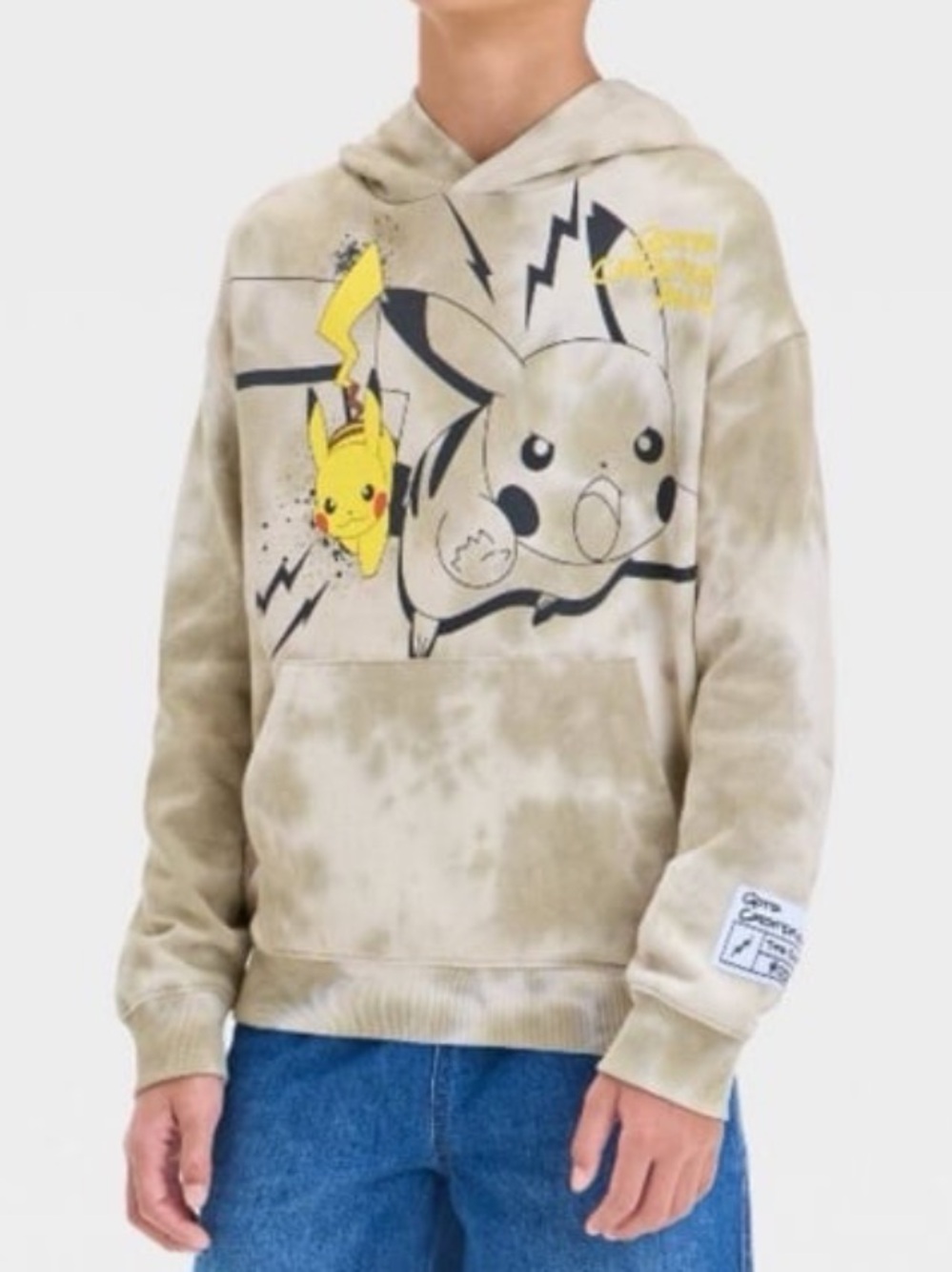 Pokémon Boys’ Long Sleeve Pikachu Hooded Sweatshirt - Tie Dye S